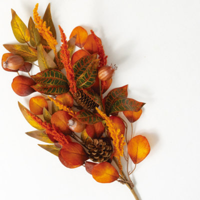 Sullivan's Set of 3 Christmas Mixed Fall Spray, Orange Faux Floral Stem , 29.5 Inch
