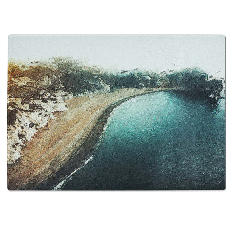 Tempered Glass The Jurassic Coast Chopping Board, 28.5 cm W x 20 cm L