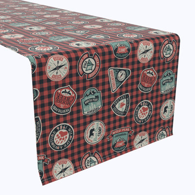 Table Runner, 100% Cotton, 16X108", Mountain Explorer Plaid