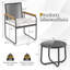 3 Pieces Patio Furniture Set PE Wicker Chairs & Side Table w/Armrests Padded Cushions