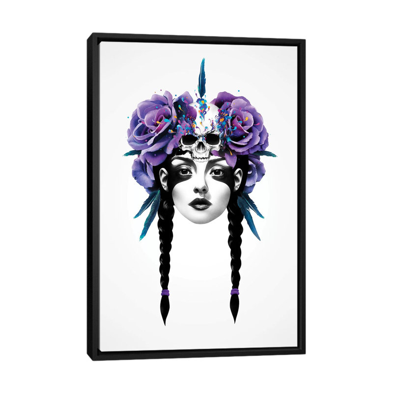«New Way Warrior» par Ruben Ireland - impression d'art graphique, H 60 po x l 40po x P 1,5 po, Toile avec cadre noir