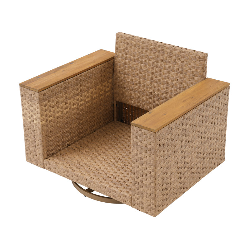 Chaise pivotante d'extérieur simple avec coussin