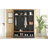 Farmhouse Hall Tree with 8 Hooks, Practical Entryway Bench with Open Compartments, 76.7"H Modern 3-in-1 Wooden Style Coat and Shoe Rack