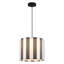 Ensemble de 2 luminaires suspendus cylindriques modernes 1 lumière 12,6 "avec abat-jour en tissu rayé et cordon réglable, noir et blanc (sans ampoules)