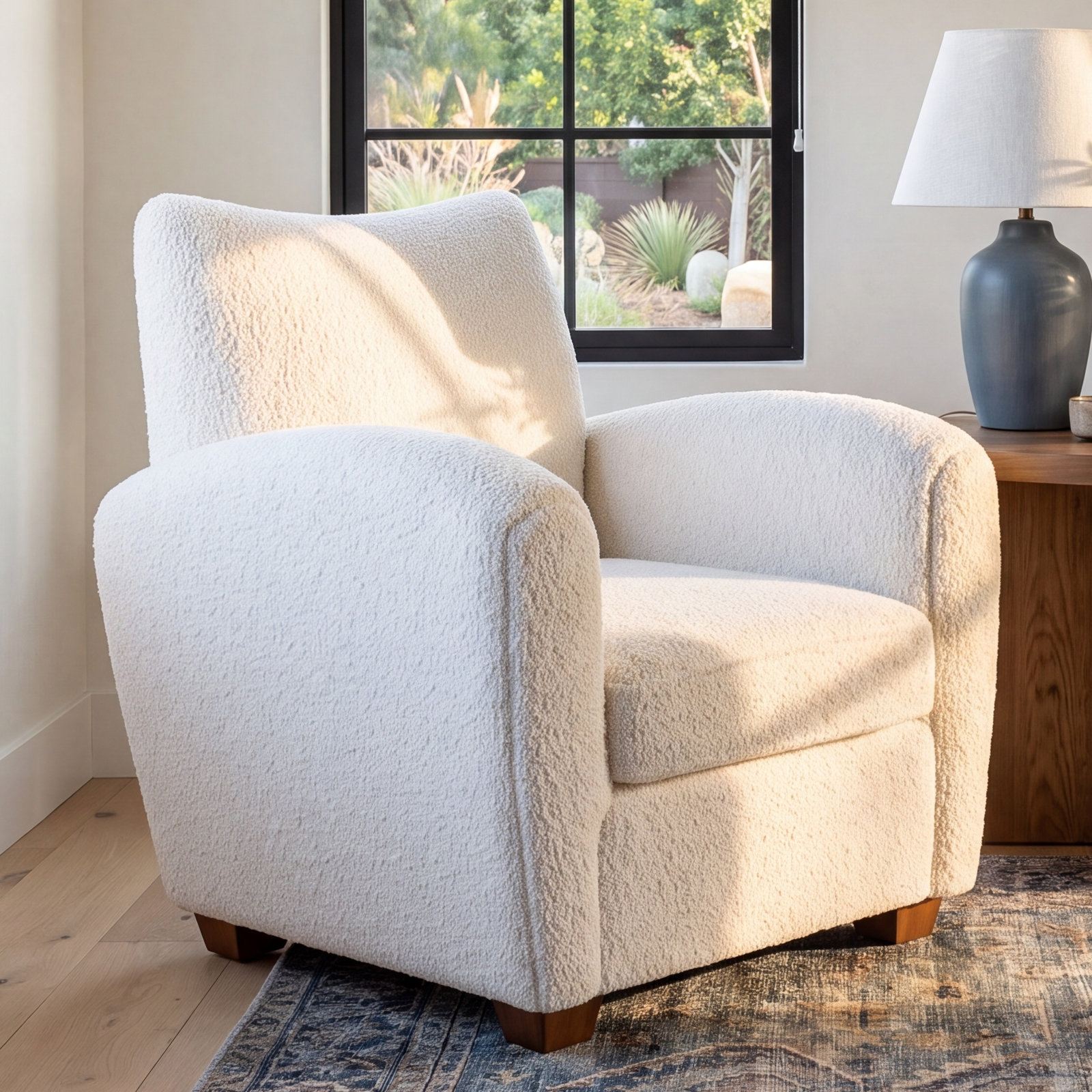 Gloriette Wingback Armchair, White Polyester