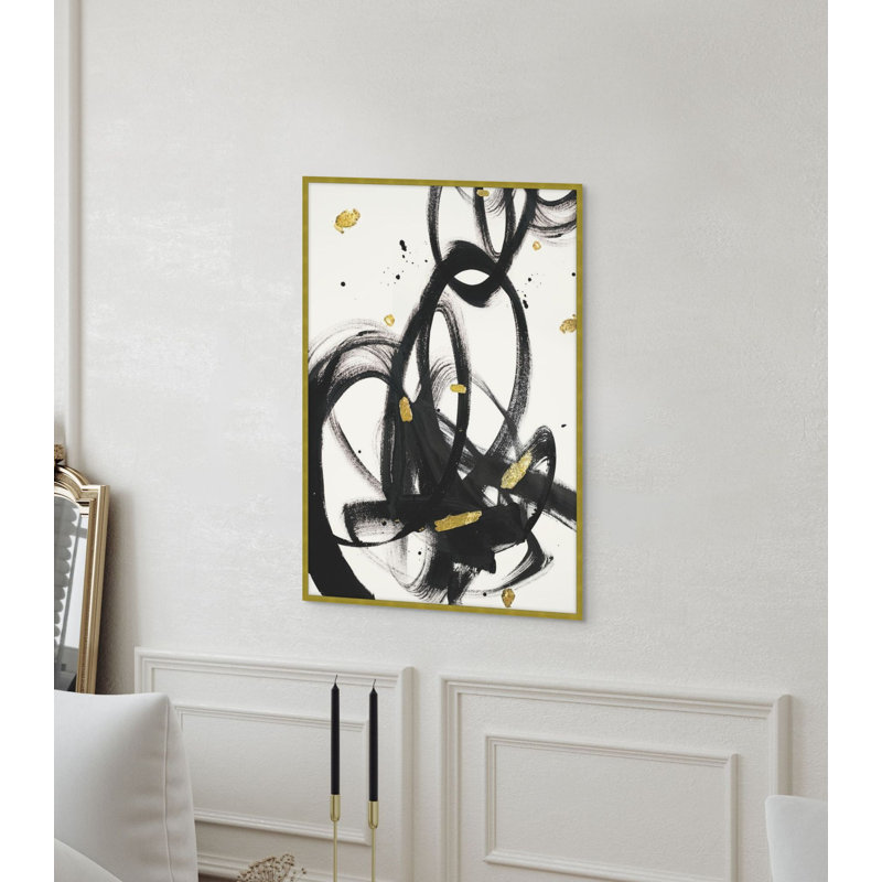Gilded Strokes 5 Framed Print, 55.5" H x 37.5" W