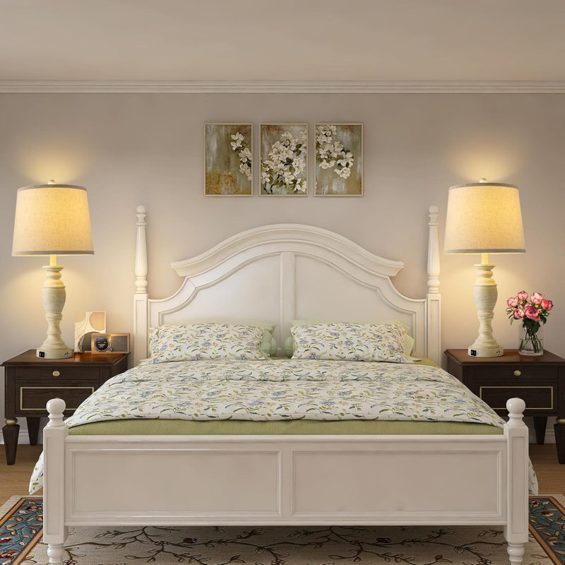 Ensemble de 2 lampes de table Farmhouse Touch avec ports de charge USB, éclairage DEL à intensité variable à 3 voies, comprend des ampoules pour le salon, la chambre à coucher ou le bureau