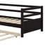 Structure de lit de jour en bois massif avec lit gigogne escamotable-947223679