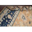 Tapis décoratif en laine de conception unique noué à la main New Age Oushak beige/bleu marine 9 pi 3 po x 11 pi 7 po