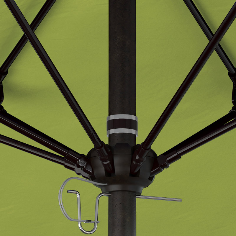 Parasol de marché commercial en aluminium Geil, Toile Sunbrella® perroquet, Bronze