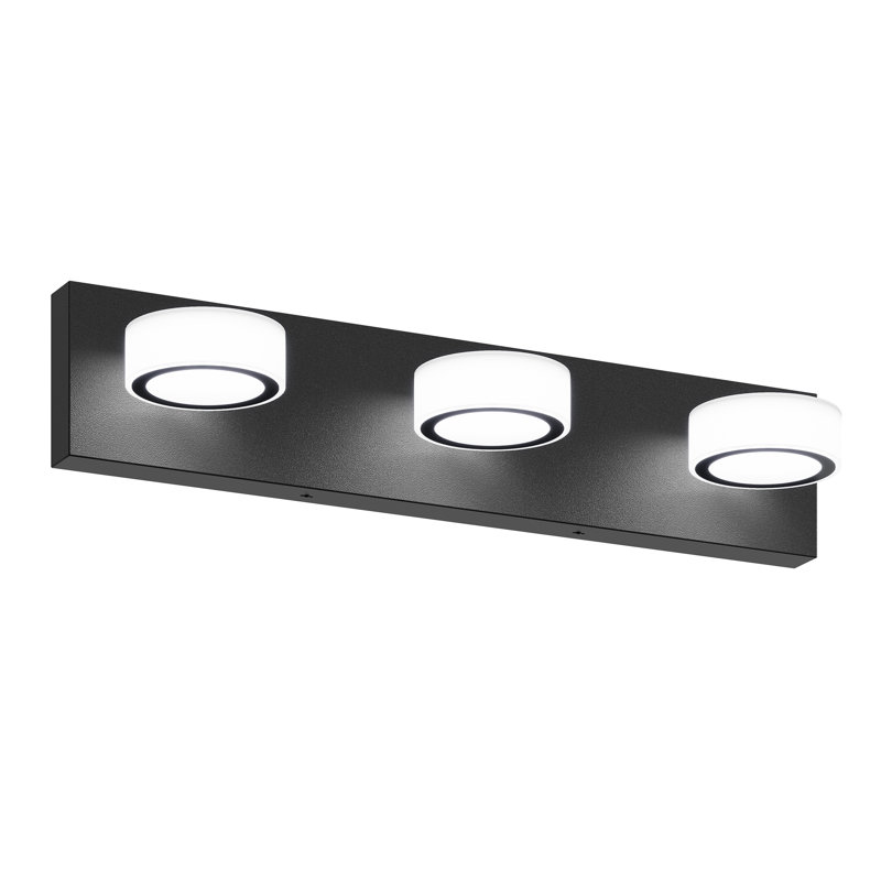  Éclairage pour meuble-lavabo à DEL 3 lumières à intensité variable, barre de salle de bain noire pour salle de bain, miroir de meuble-lavabo et salon