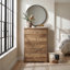 Commode à 5 tiroirs avec base sculptée Burkhart l 31,2 po