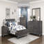 Meuble de chambre moderne et élégant avec 1 tiroir et 7 tiroirs gris brunâtre et finition argent antique