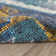 Elan Hand Woven Flat Weave Wool/Cotton Southwestern Rug in Blue/Gold