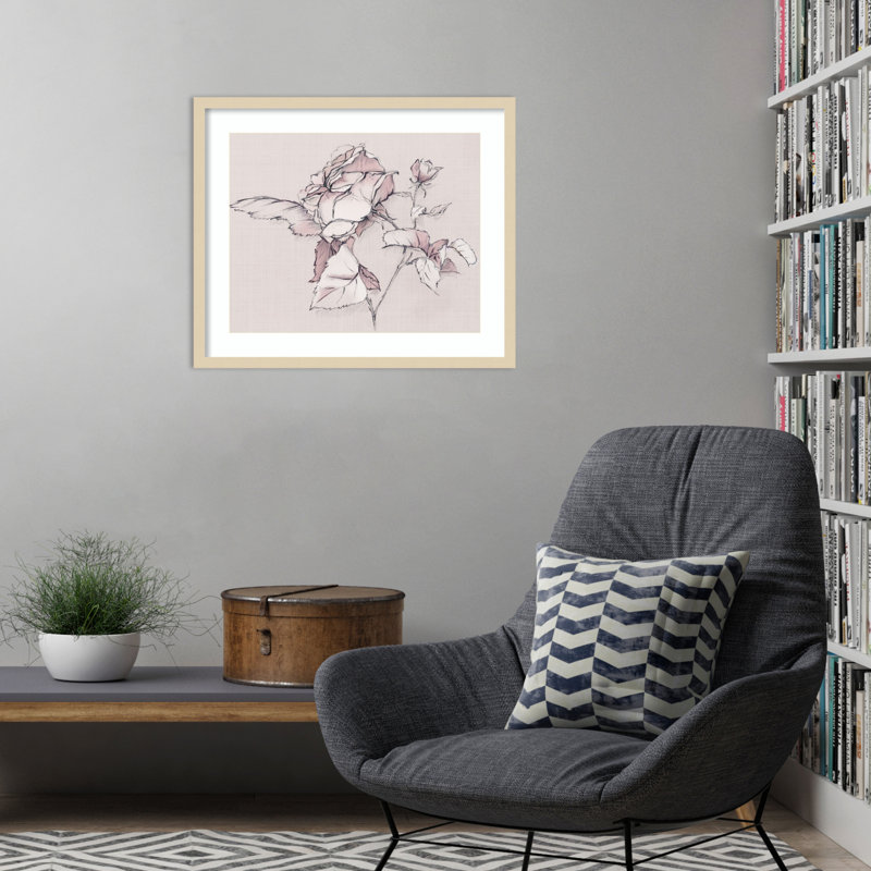 «Blush Floral Flourish» par Alex, impression sur bois encadrée, H 21 po x l 25 po