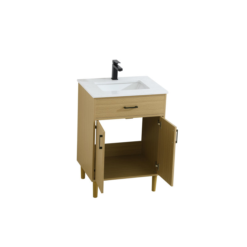 Meuble-lavabo simple 24 po Chandler, Brun miel
