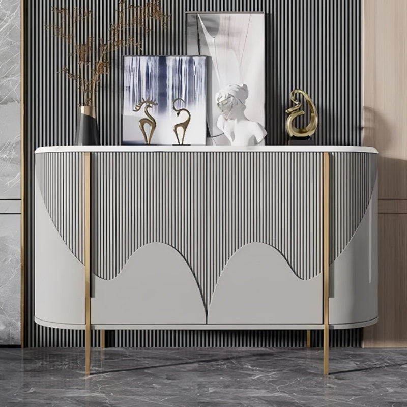 Buffet de salle à manger de luxe American, Gris, H 35,43 po x l 47,24 po x P 15,75 po