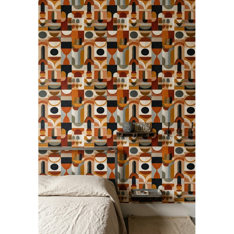 Papier peint mural Mid-Century, Texturé non collé