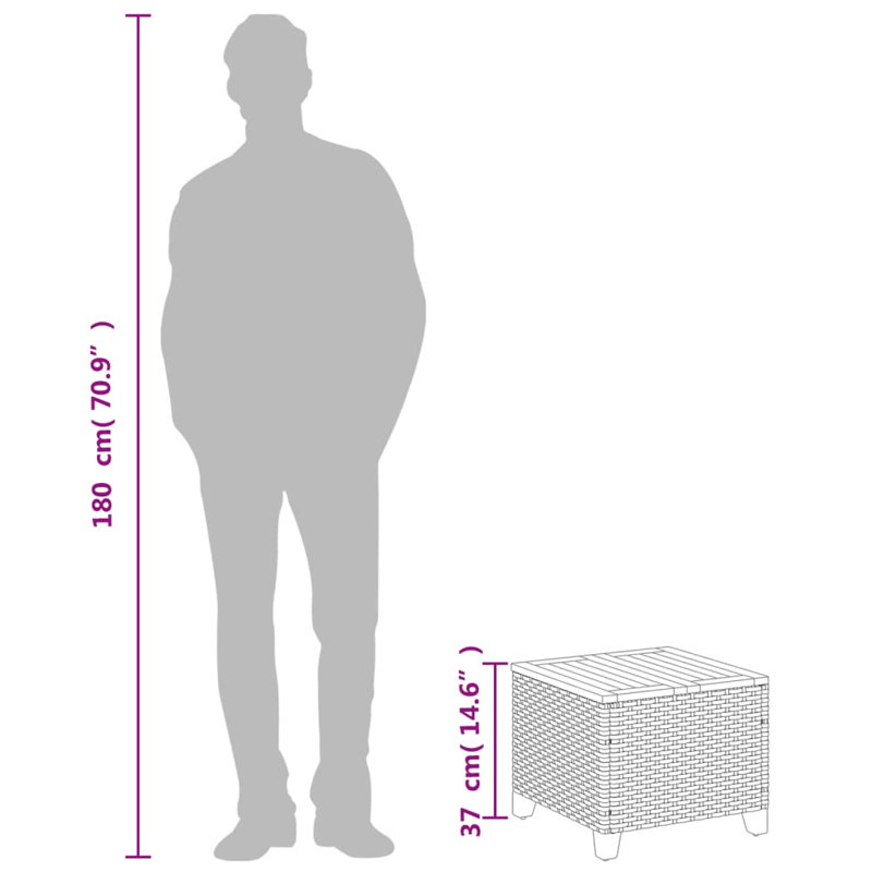 Nolton Square Metal Outdoor Side Table , 45cm cm W 45cm cm D, Grey