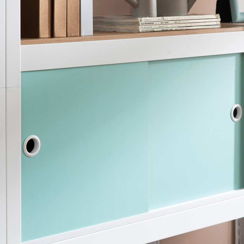 Étagère Serefina H 76,9 po x l 32,1 po x P 16,4 po, Blanc / menthe