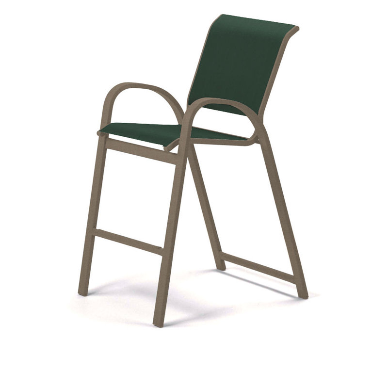 Tabouret de bar Holna, Vert forêt 22D Sunbrella® vert, Désert texturé