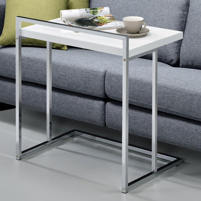 Table à collation rectangulaire ultrabrillante avec pieds en métal