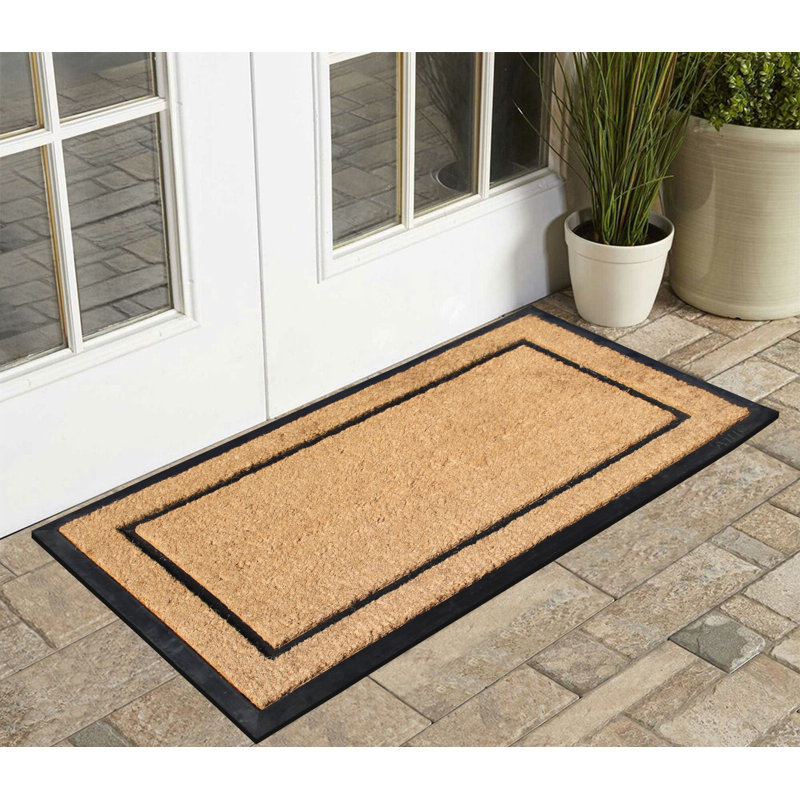 Paillasson en aluminium et fibre de coco pour porte d'entrée, 24 x 39, anti-chute