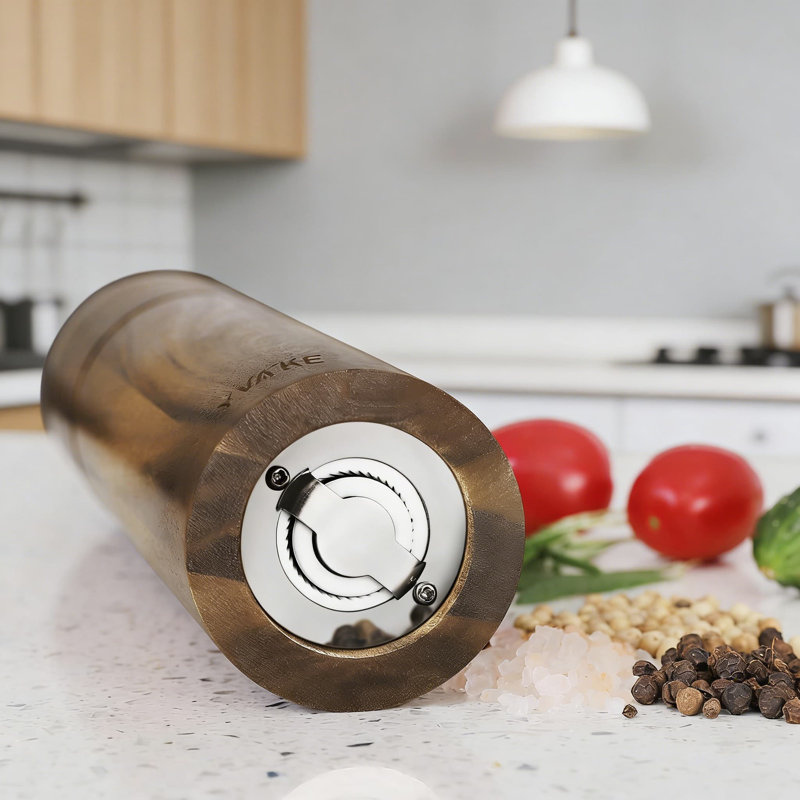 Ensemble de moulins à sel et à poivre en bois d'acacia, moulins manuels de 8 pouces à grosseur réglable, noyau en céramique rechargeable, marquages S / P gravés au laser pour la cuisine