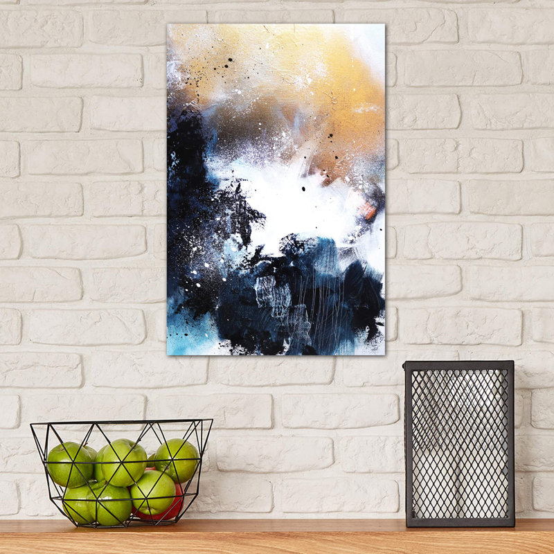 Melting Gold I by Sana Jamlaney - Wrapped Canvas Painting, 45.72cm H x 30.48cm W x 1.91cm D