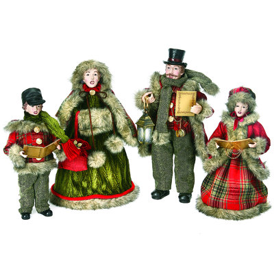 Velvet Plaid Carolers 24-36" Set of 4