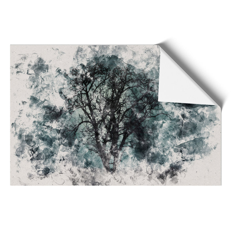 Tree at Dusk Watercolour - Wall Art, 42cm H x 59cm W x 0.1cm D
