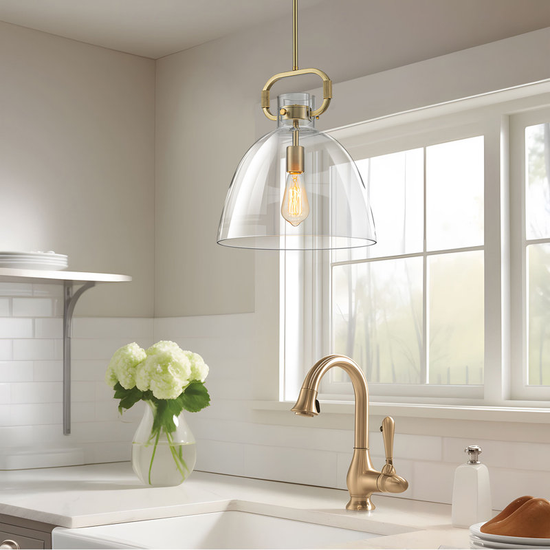 Rooker 1-light Industrial Pendant Light With Clear Glass Shade