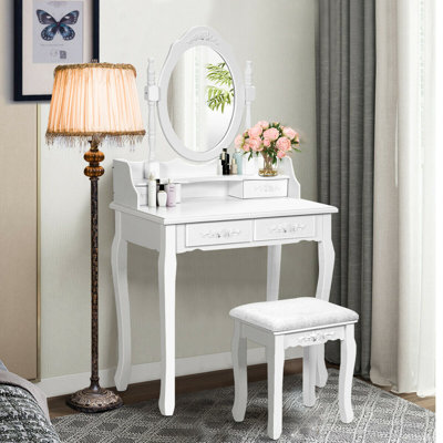 Ensemble coiffeuse avec tabouret et miroir Geoffrey