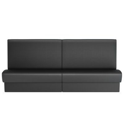 8' Wall Banquette - 96"L x 42"H - Ebony Vinyl (PACK OF TWO 48"L BOOTHS, FINAL ASSEMBLY REQ.)