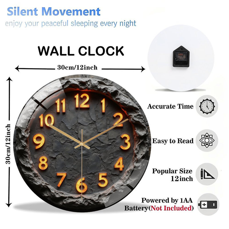Horloge avec horloge murale 12 po
