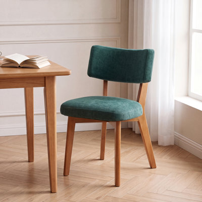 46 cm H Linen Side Chair in Green