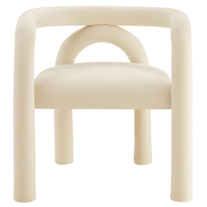 Astrid Velvet Accent Dining Chair, Porcelain