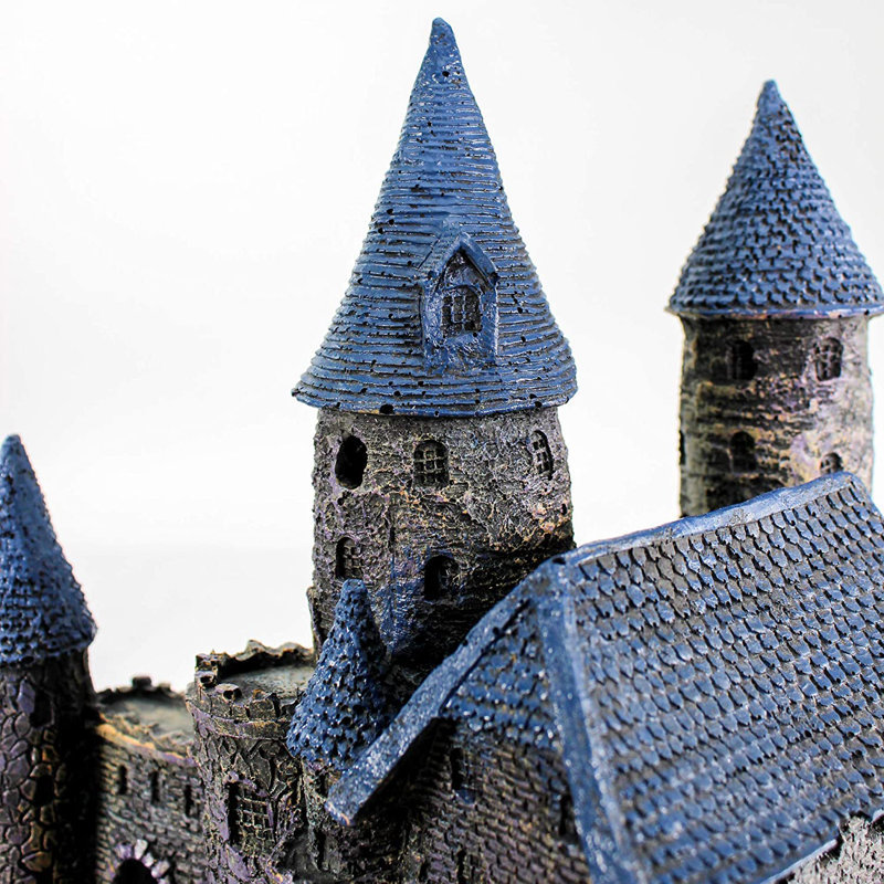 Extra Large Gray Resin Medieval Castle Aquarium Ornament