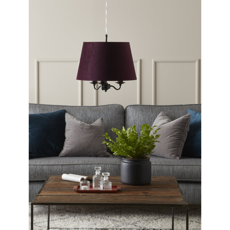 Wester 3 - Light Drum Pendant, Black / Purple