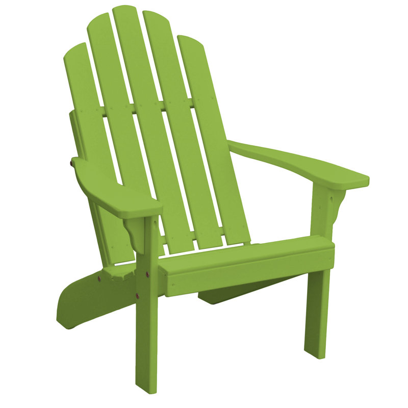 Chaise Adirondack en bois Urich, Vert lime