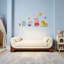 Banc rembourré en velours blanc-69983670