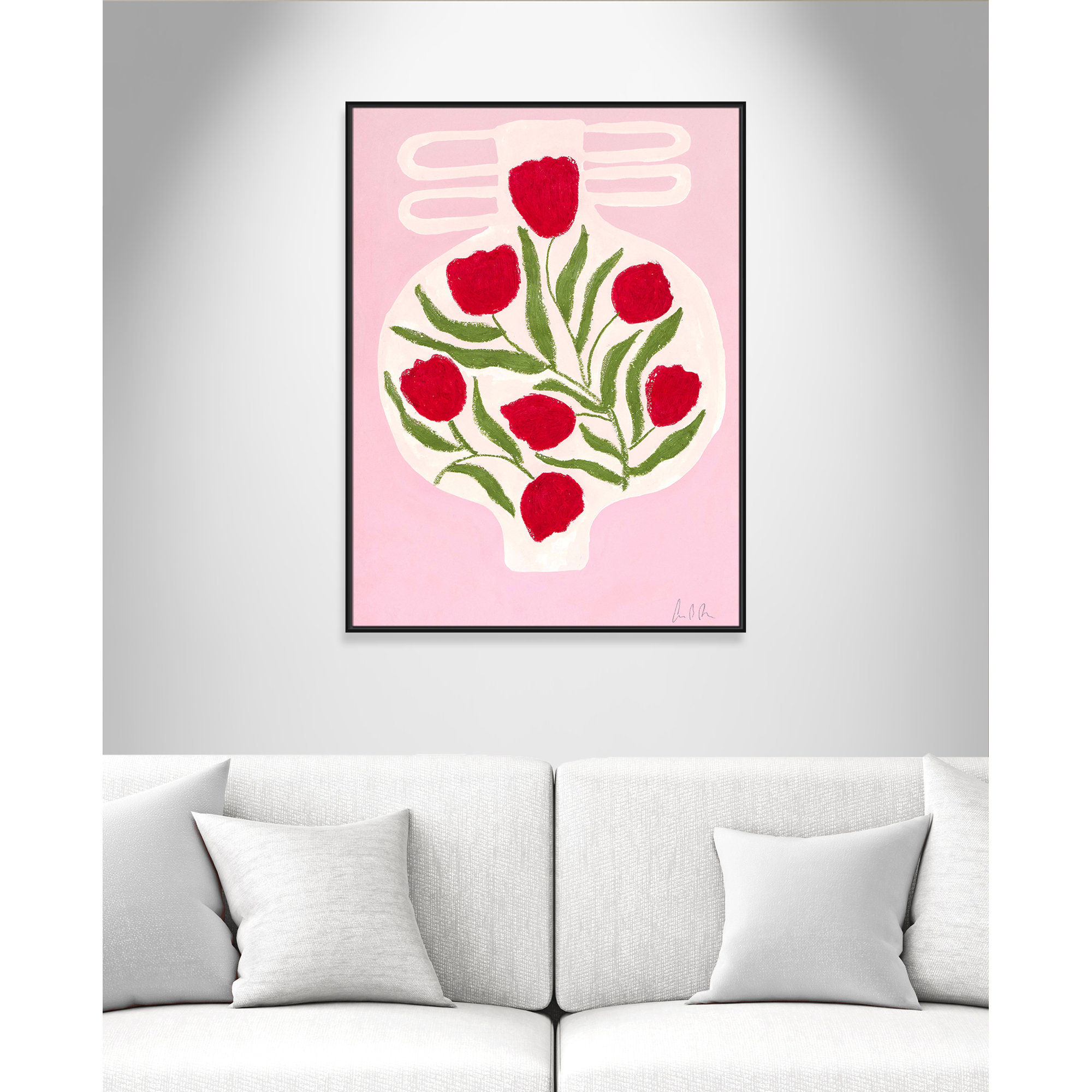 Vase No. 02 Print by Camilla Bergqvist, 49.5" H x 37.5" W, Black