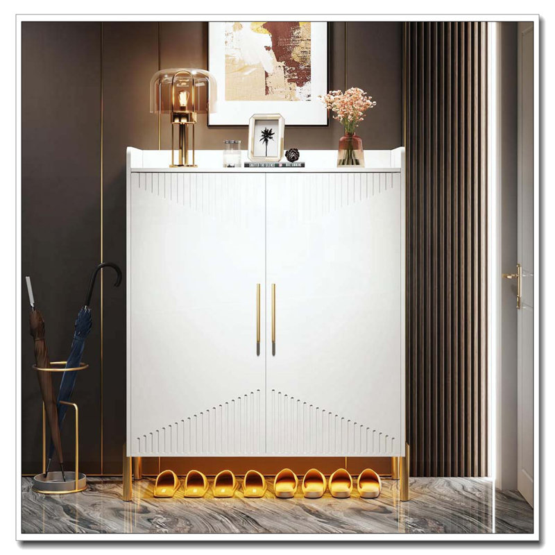 Armoire-bar 31,50 "avec 2 portes et tablettes Farmhouse, Blanc