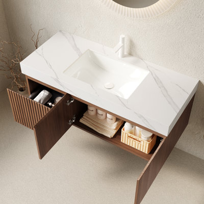 MURI Single Bathroom Vanity With Sink,Wall-Mounted Vanity