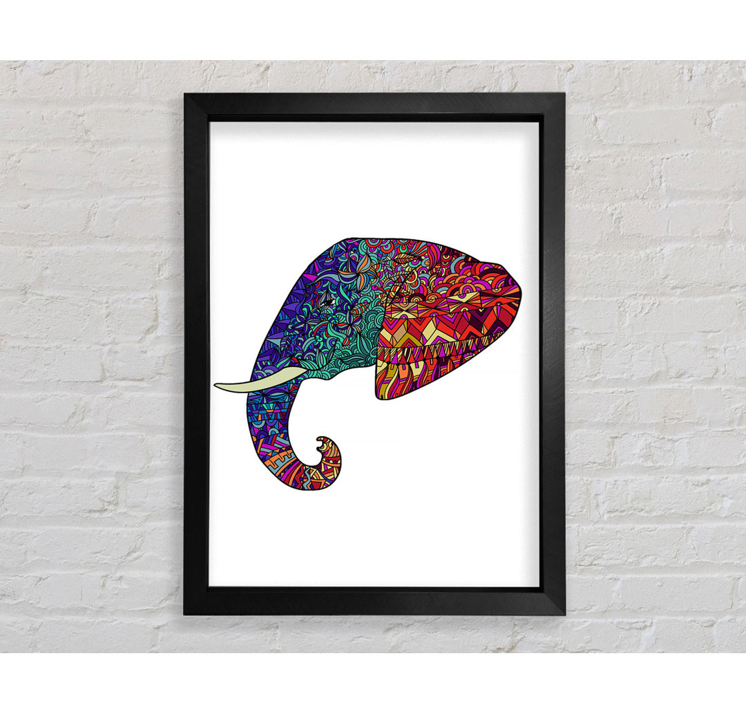 Gerahmtes Wandbild Indian Elephant Head