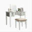 Ensemble coiffeuse avec tabouret et miroir Salyer-535590351