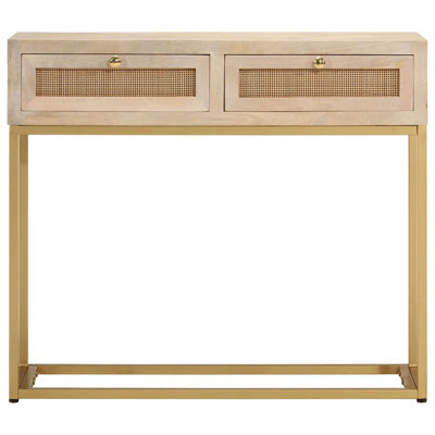 Alaunah 90cm Solid Wood Top Console Table