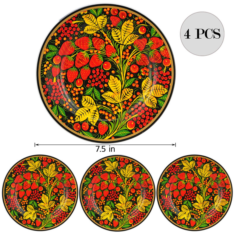 Assiette à dessert en porcelaine Folk