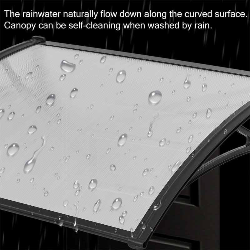 Dakota Fields 100.5cm W x 76cm D Plastic Transparent Cover Retractable Window Awning
