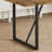 5-Piece Modern Rectangular Wood Dining Set with Geometric Metal Base and Upholstered Chairs-722098006-722098009